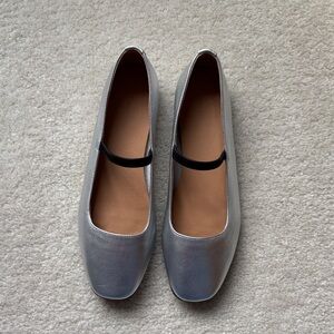 Madewell Greta Metallic Silver Women's Ballet Flats - size 8